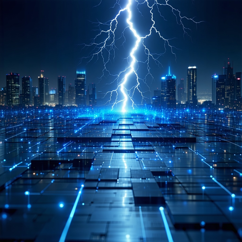 A modern law firm  leading the way into the world of AI by leaning into AI and delivering high quality data to their clients via the use of Lightning IQ  The image should resonate with digital energy but connecting to people and processes in a way th-1