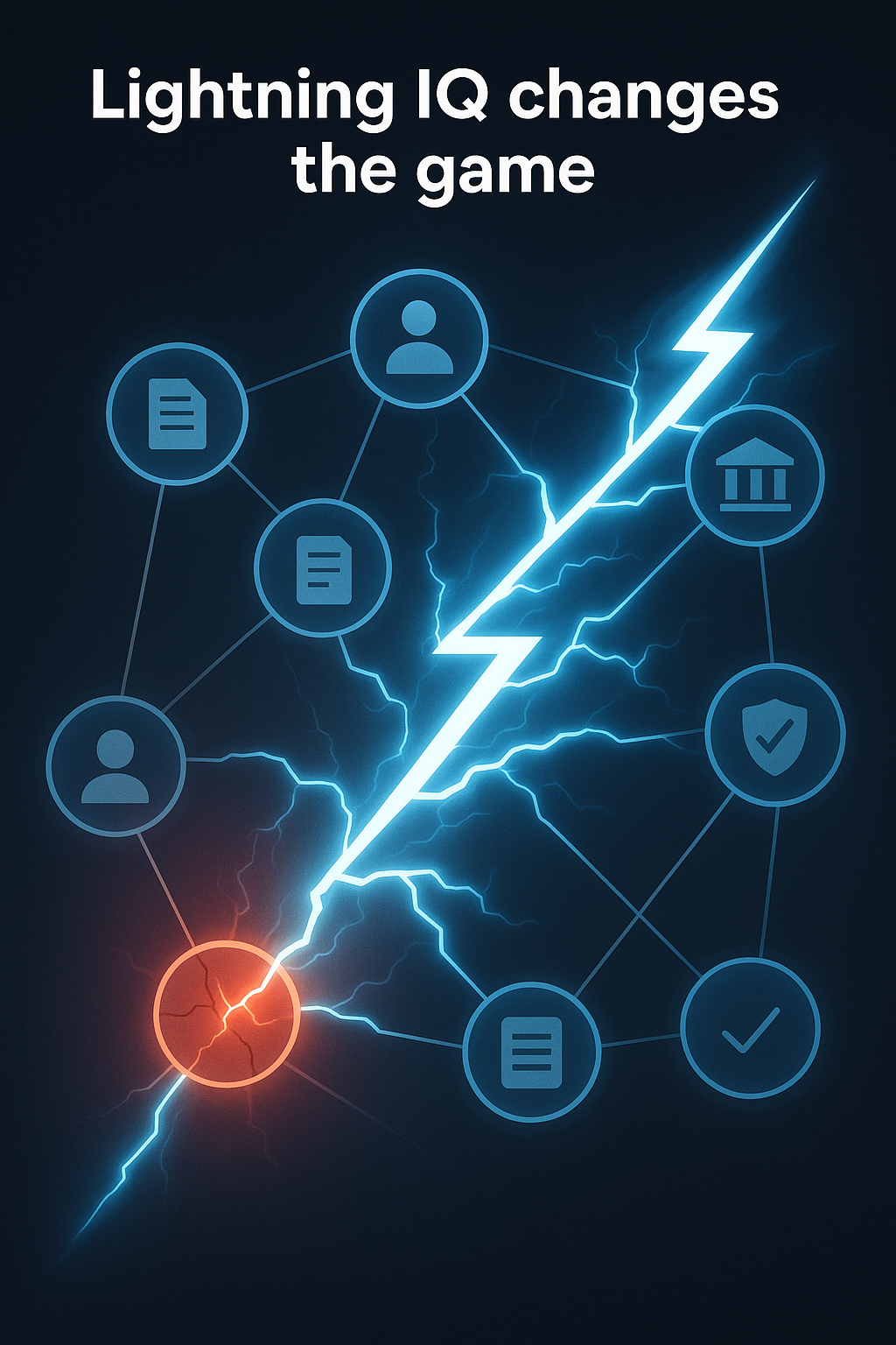 A network illustrated after a data breach and lightning bolts connecting them and fixing them   the image accompanies this text Lightning IQ changes the game With the ability to scan and analyze petabytes of unstructured data in hoursnot weeksLightni-1